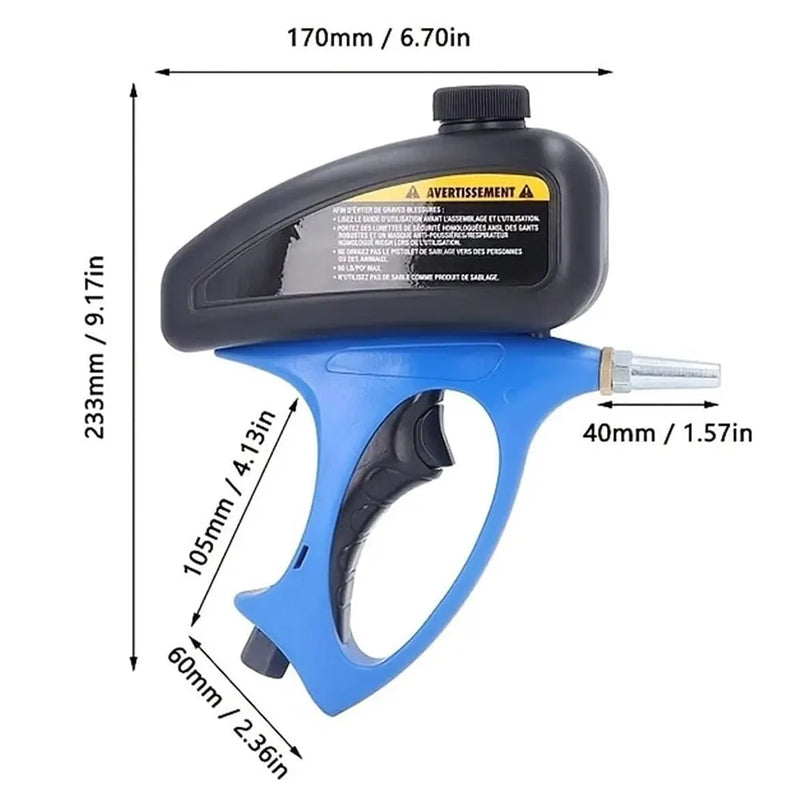 pistola de jateamento de areia 90psi portátil.
